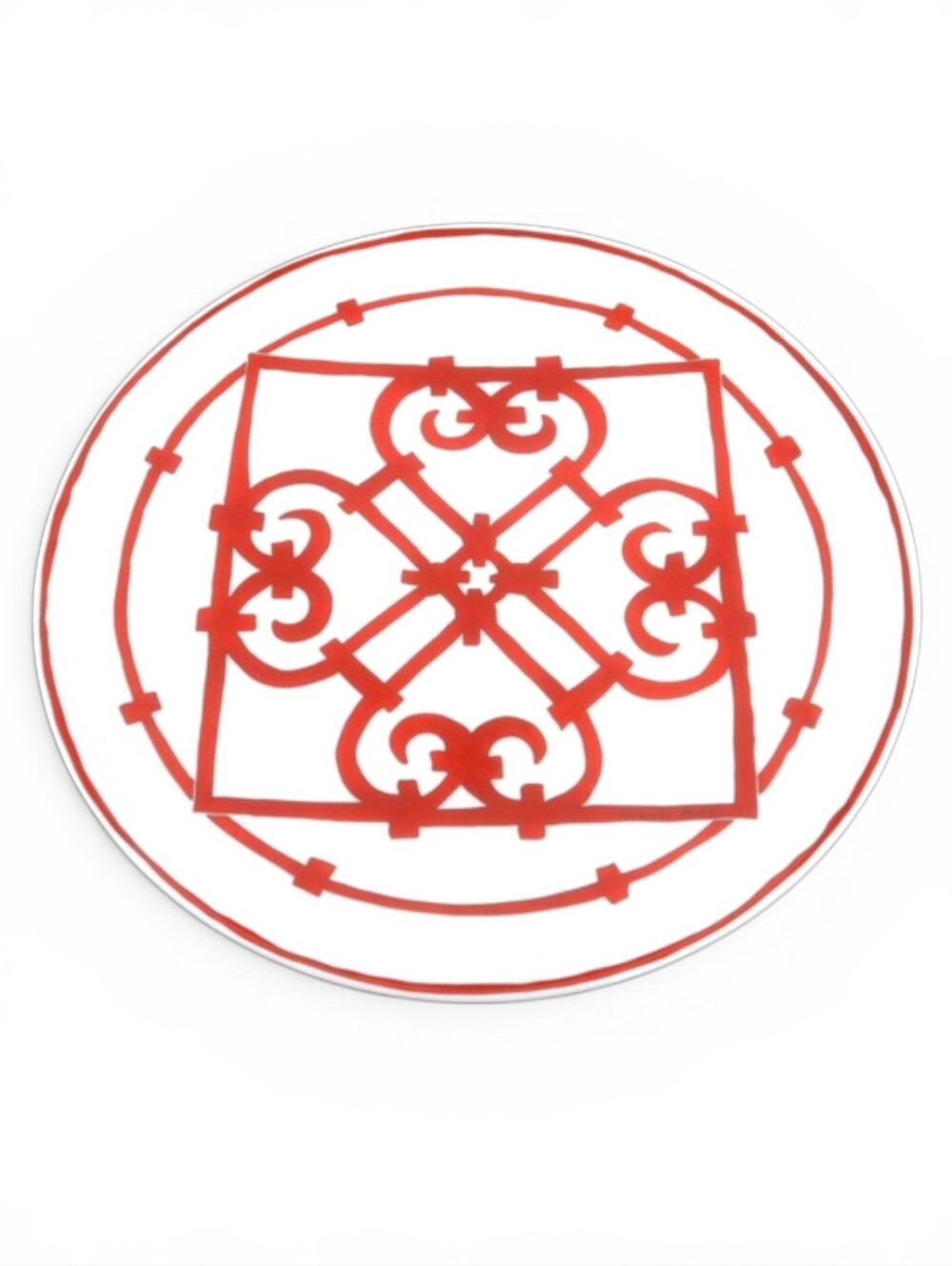 Hermes Red Round Plate